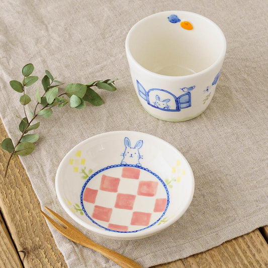 Bean plate Flowers and Rabbit | Kyoko Kitadai