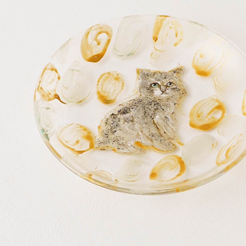 絵付けガラス皿 D|クロミヤアイ