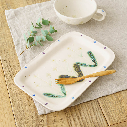 お花プレート 白 A|長浜由起子(やぶから房)