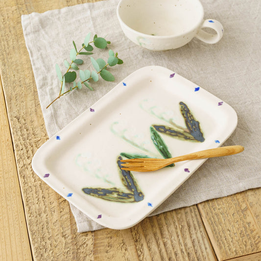 お花プレート 白 B|長浜由起子(やぶから房)