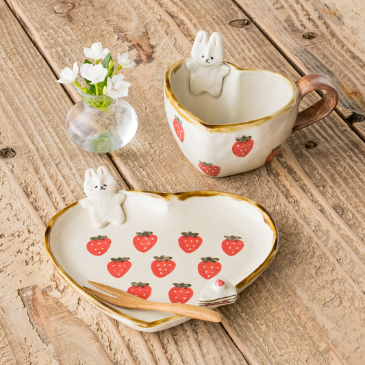 Rabbit x Strawberry Heart Mug|Kei Kajita