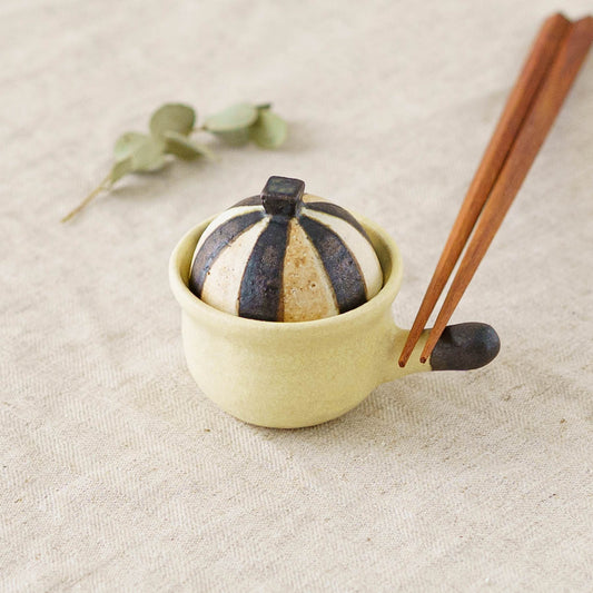 Clay pot chopstick rest stripe|Naoko Ikemoto