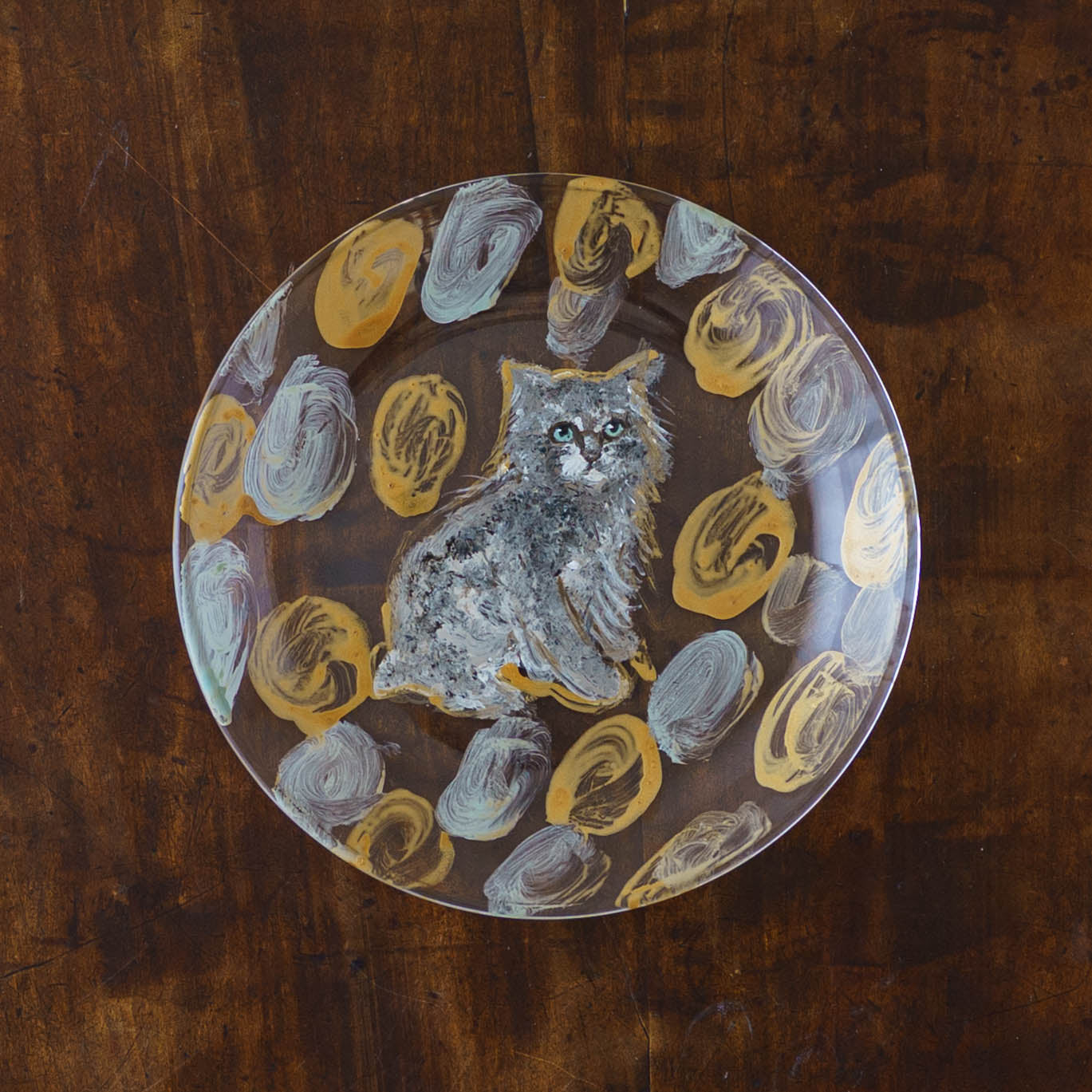 クロミヤアイ 絵付けガラス皿 D｜作家もののうつわ通販 四季折折