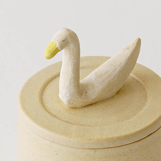 Lidded mug Swan A|kaori