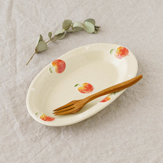 Rim oval plate apple SD | Kanako Nakamura