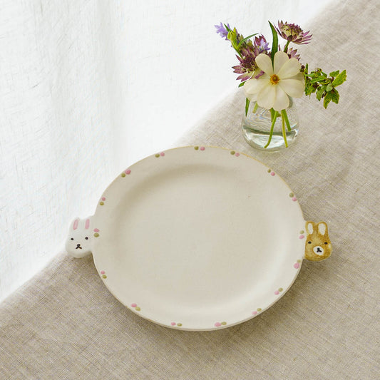 Cake plate with ears, double rabbit | Aki Ota