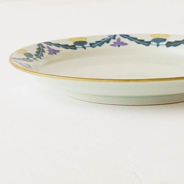 7寸リム皿 タンポポとれんげ|皐月窯