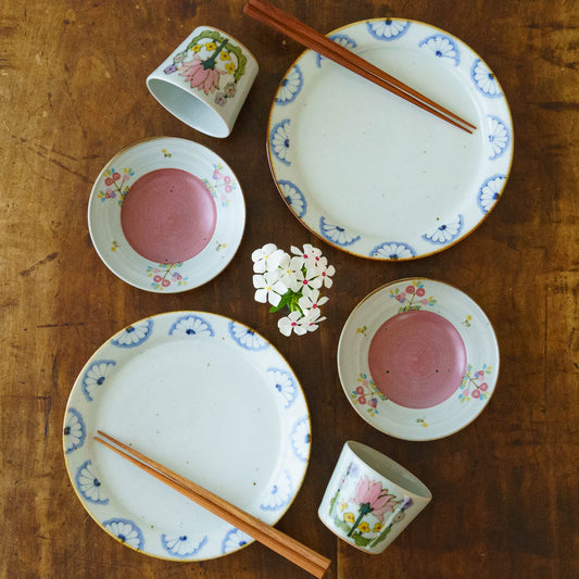 21cm rimmed plate chrysanthemum| Satsukigama