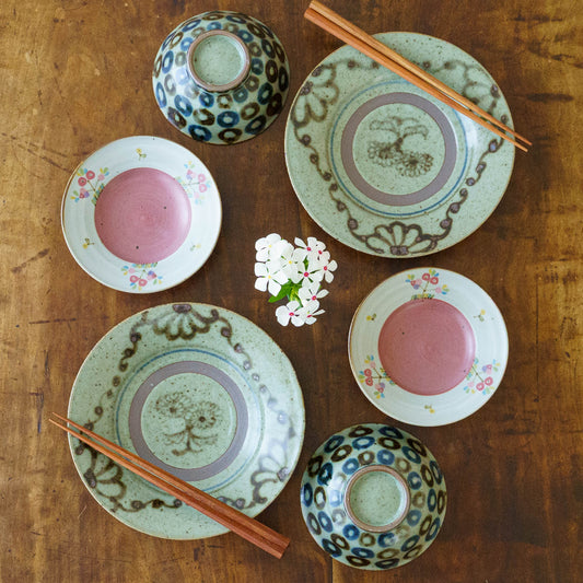 20cm rimmed plate flowers | Satsukigama