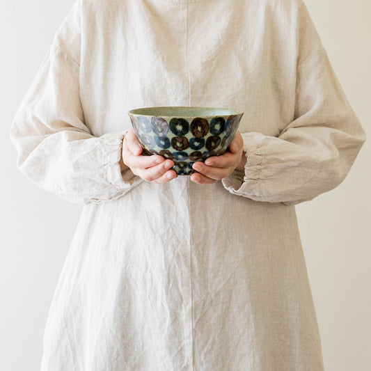 皐月窯さんのお茶漬け茶碗呉須鉄丸