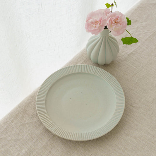 パン皿 リム鎬 白|若菜綾子