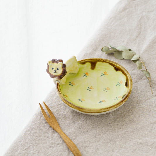 らいおん x お花 小皿|梶田慶