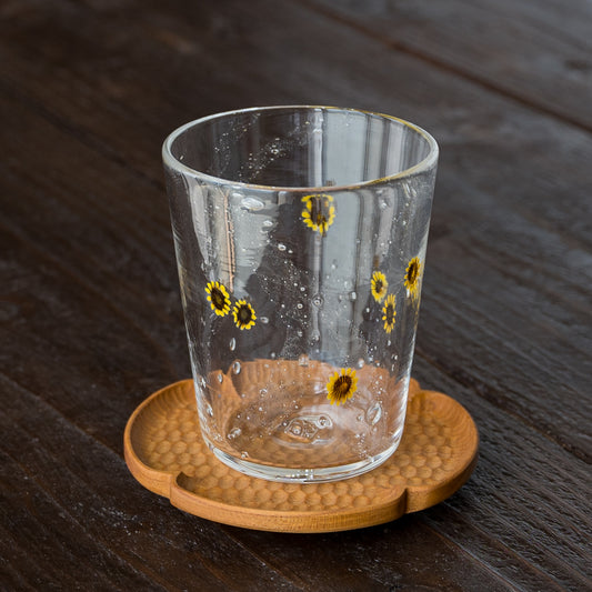 極楽寺がらす工房さんのひまわりグラス中