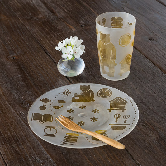 ワタナベサラさんのおやつお皿同じ向きとグラスL