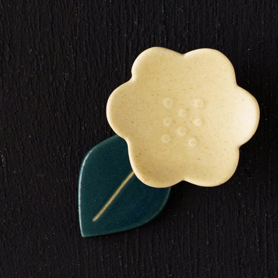 花箸置き イエロー 葉っぱ1枚|辻本路