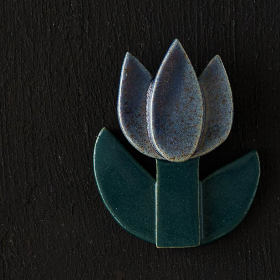 Flower chopstick rest Tulip white|Michi Tsujimoto