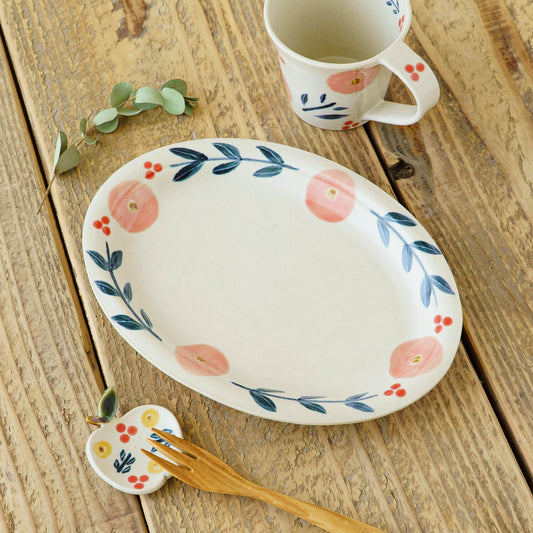 Liberty Oval plate Pink | Kumiko Ishikawa