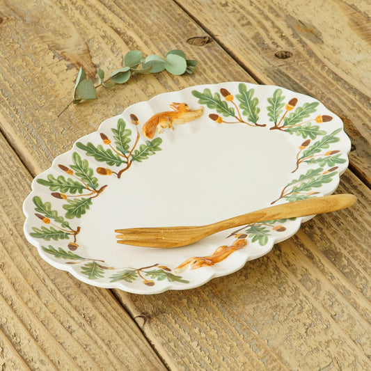 Squirrel oval flower plate | Sugar Poppo