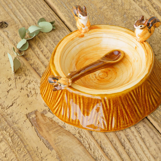 Small Squirrel Stump Bowl | Sugar Poppo