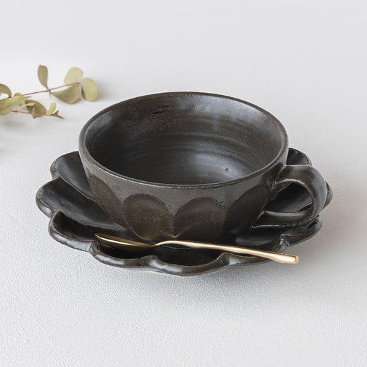 黒練 リンカ スープカップ|美濃焼 カネコ小兵製陶所