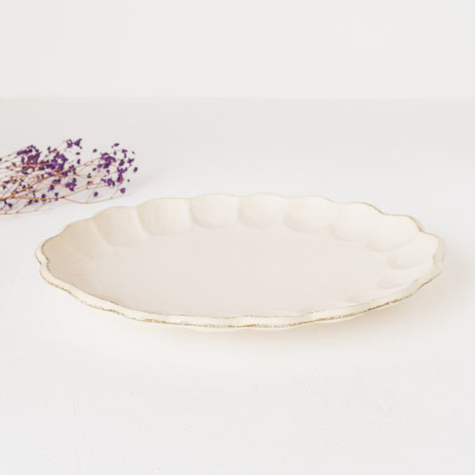 カネコ小兵製陶所の白練リンカオーバル皿