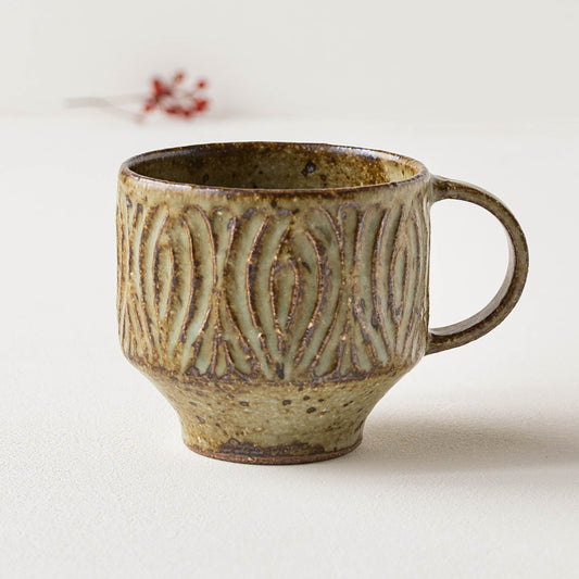 伊藤豊さんの花紋マグもえぎ