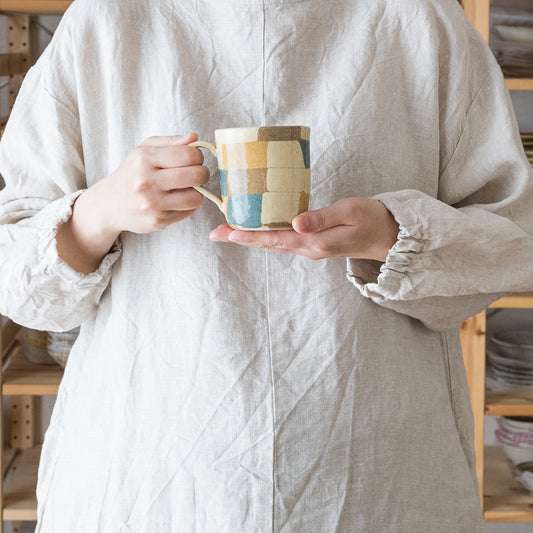 色とりどりの模様がおしゃれで可愛い坂下花子さんの練り込みのマグ