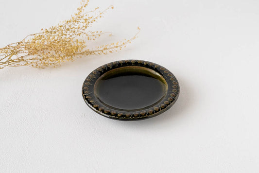 ルリアメ工房のしずく模様の小皿