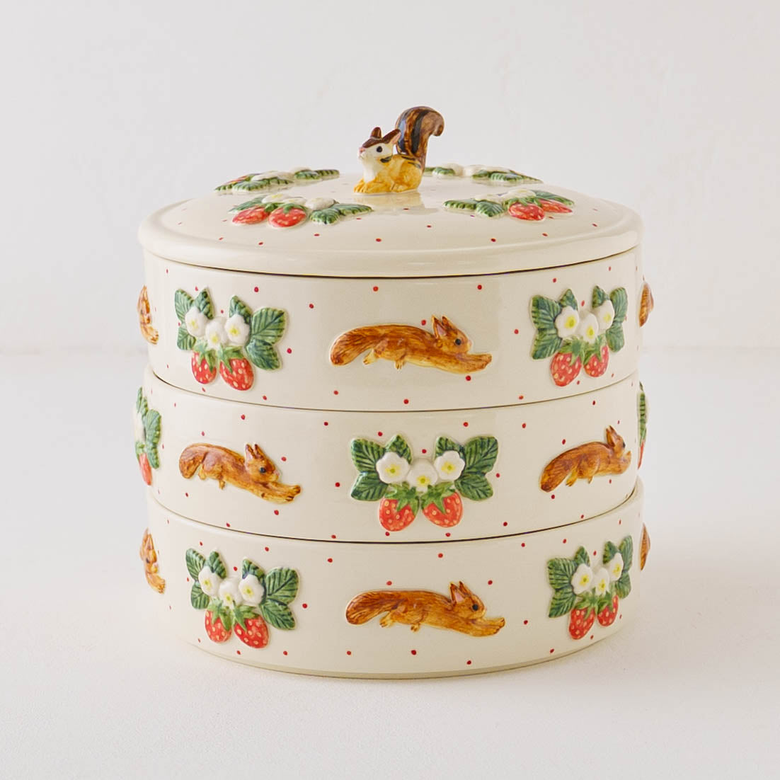 Japanese Tiered Box Squirrel and Strawberry | Sugar Poppo
