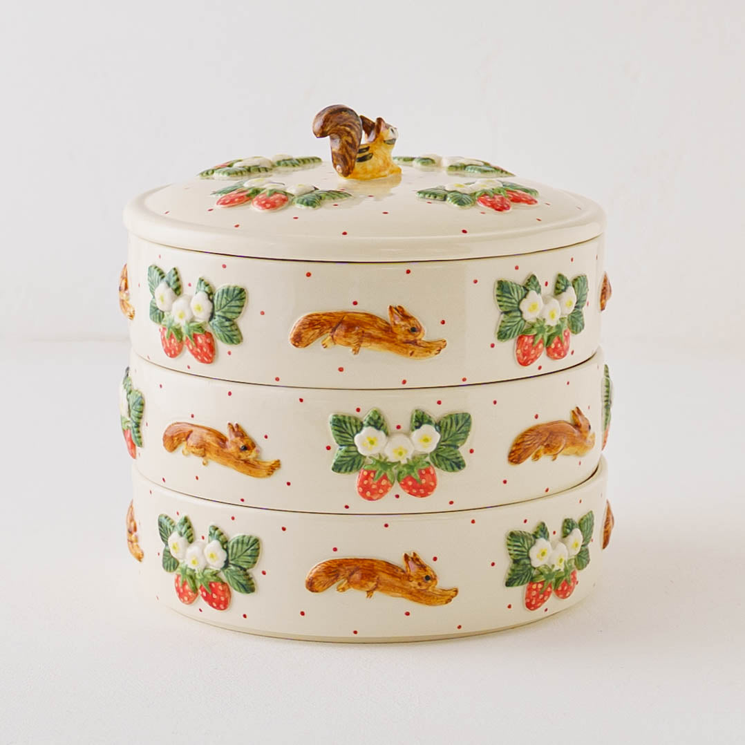 Japanese Tiered Box Squirrel and Strawberry | Sugar Poppo