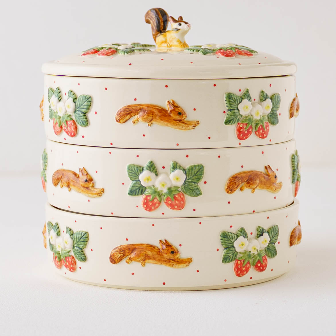 Japanese Tiered Box Squirrel and Strawberry | Sugar Poppo
