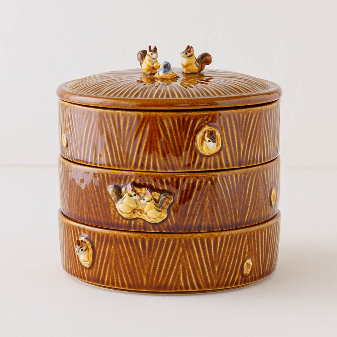 Japanese Tiered Box Squirrel Threehouse | Sugar Poppo