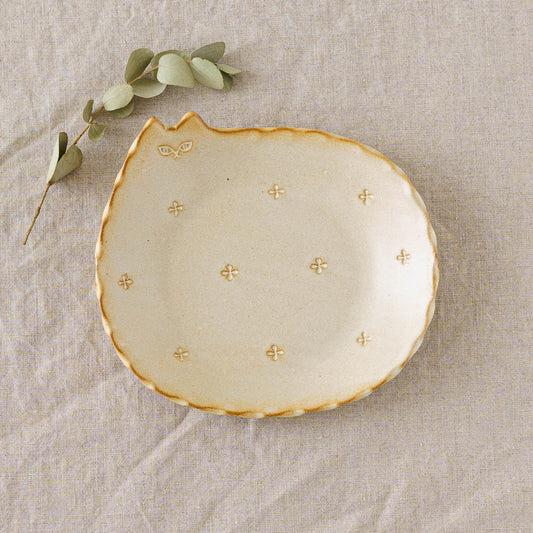 Cat plate S flowers | Atelier Monora