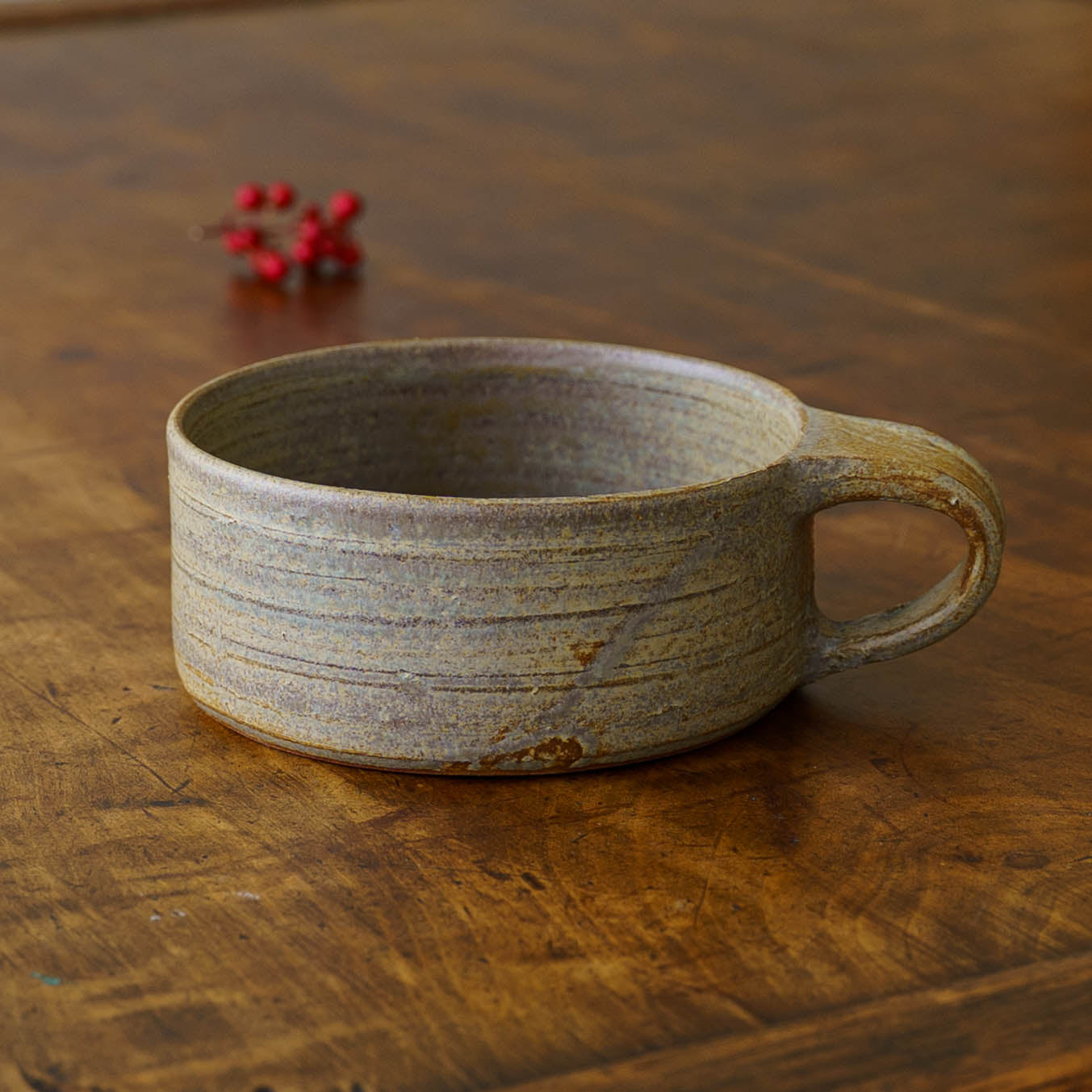 Flat mug Sabi Asagi｜Noriko Yoshinaga