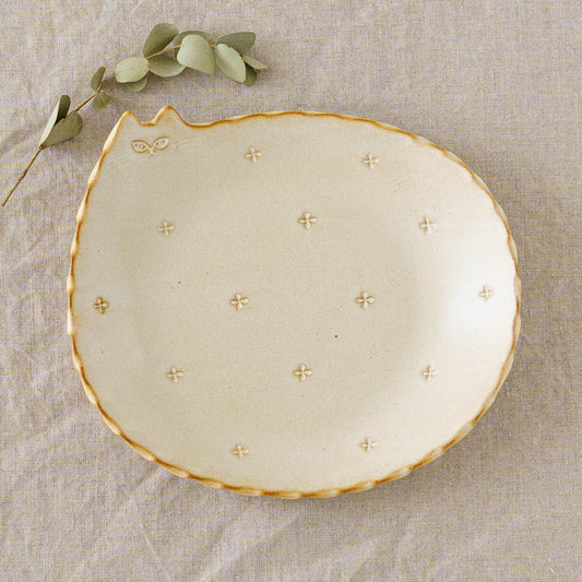 Cat plate L flowers | Atelier Monora