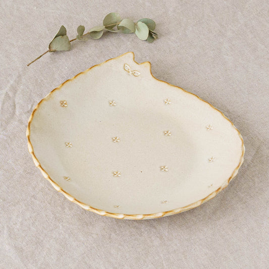 Cat plate L flowers | Atelier Monora