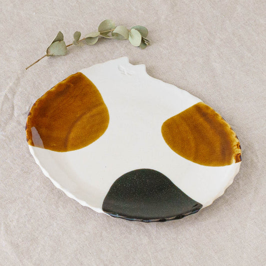 Cat plate L calico | Atelier Monora