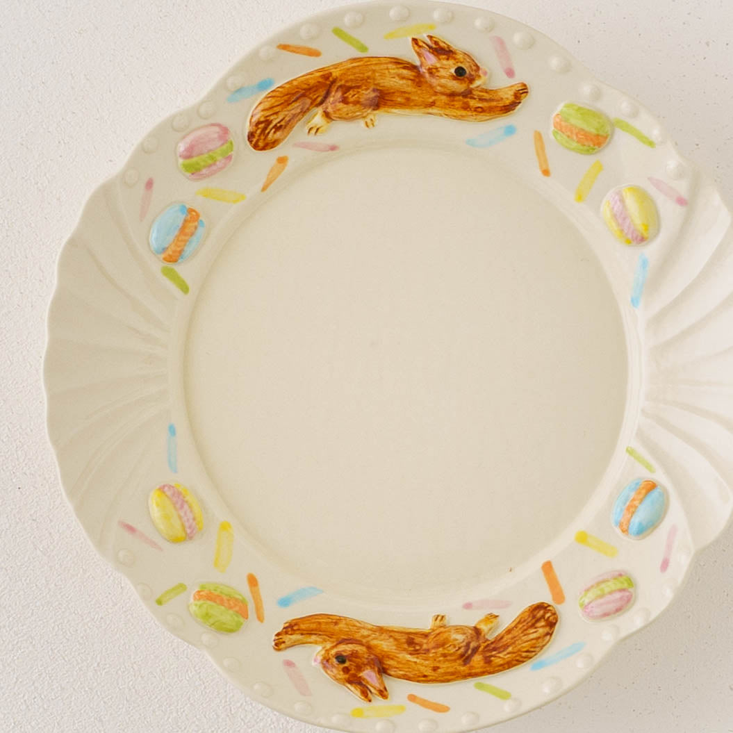 Antique Plate Hopping Squirrel Sweets S | Sugar Poppo