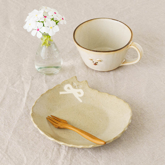 Cat plate  S  ribbon | Atelier Monora