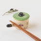 池本直子さんの土鍋箸置きホーロータイプお花グリーンx白