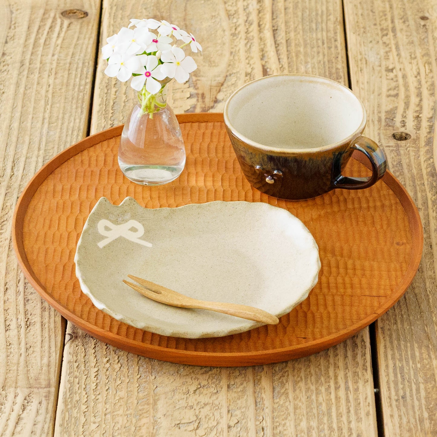 Cat plate  S  ribbon | Atelier Monora