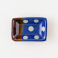 Small Square plate  dot pattern, blue | Wakaba Enokida, Enokida Kiln