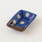 Small Square plate  dot pattern, blue | Wakaba Enokida, Enokida Kiln