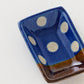 Small Square plate  dot pattern, blue | Wakaba Enokida, Enokida Kiln