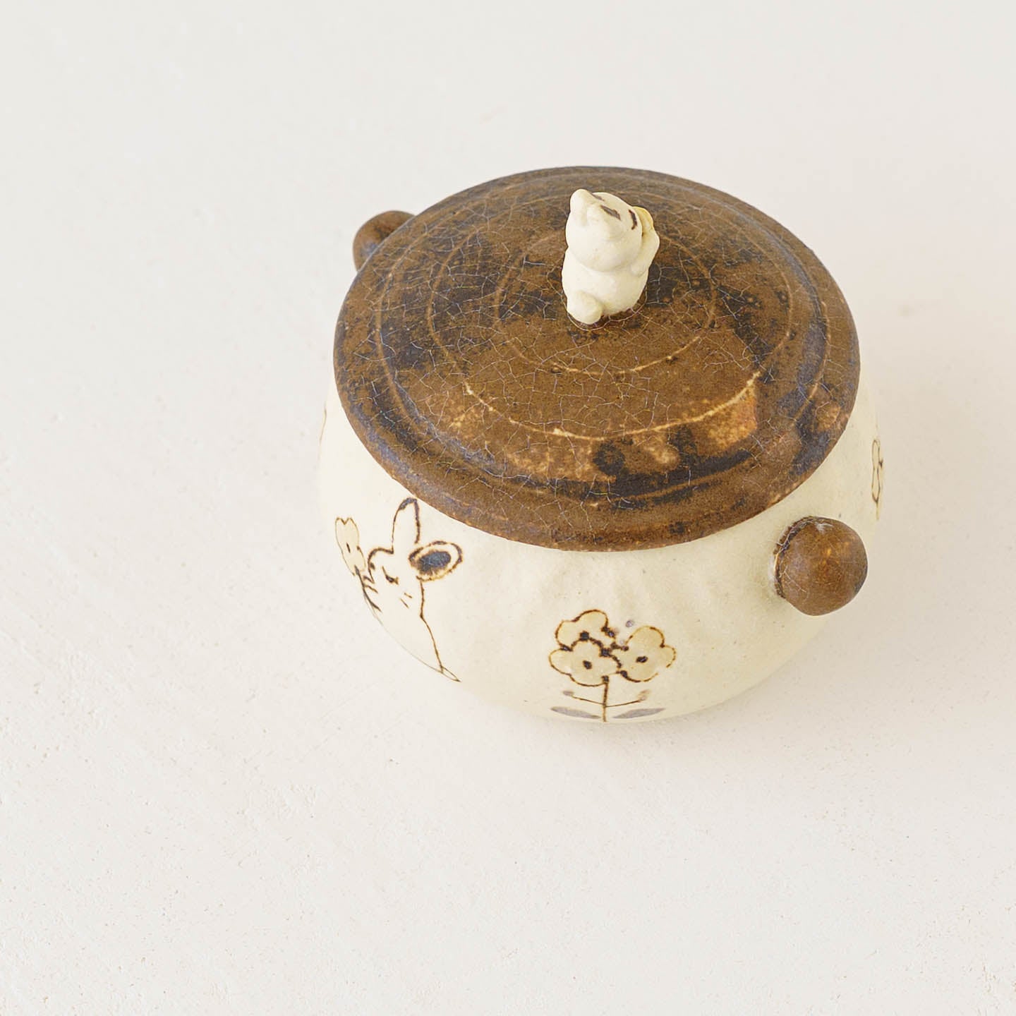 陶芸作家 丸伴工場 松本みほこ ふたもの うさぎ｜鎌倉 作家ものの