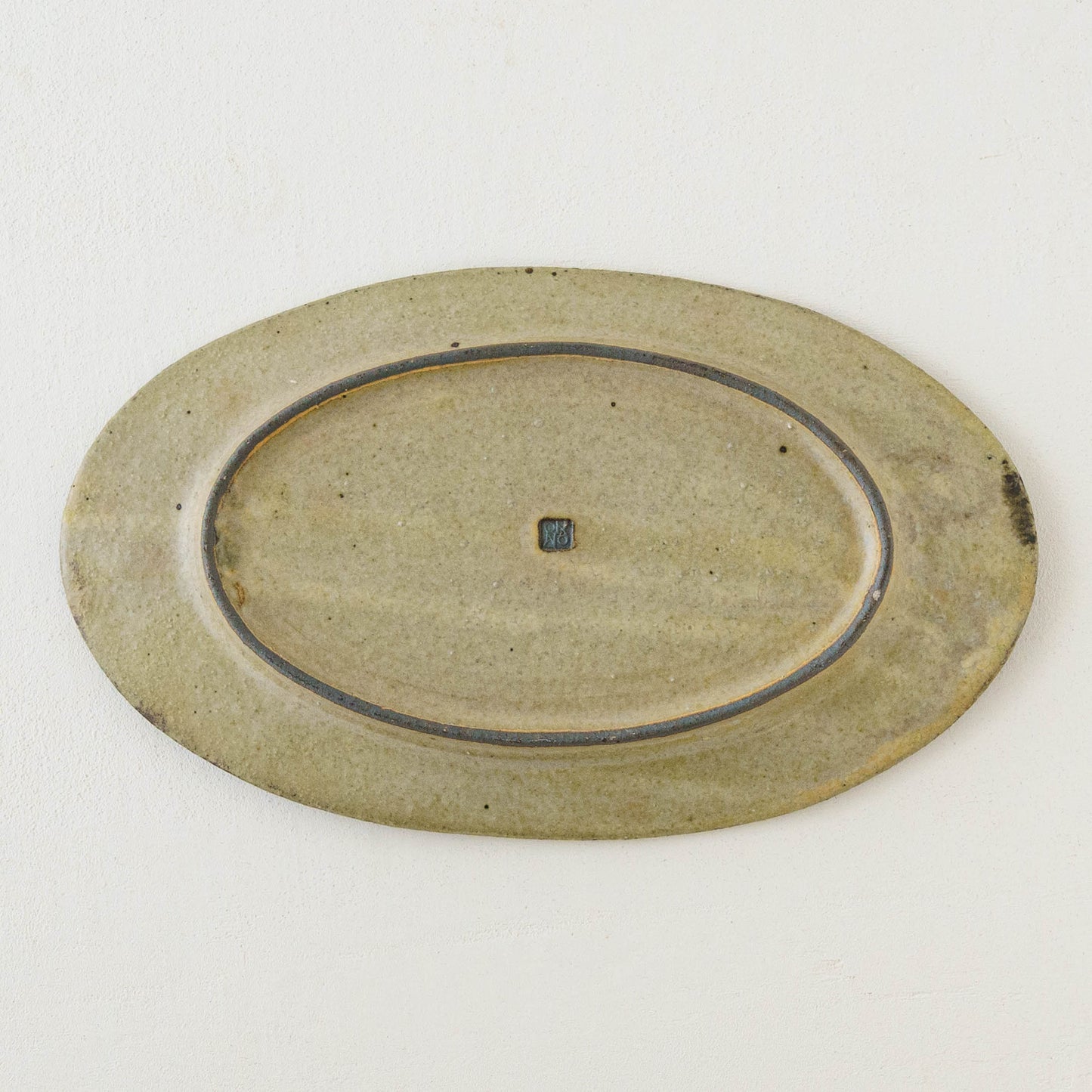 粉引　リムオーバルプレート　L｜冨部咲喜子