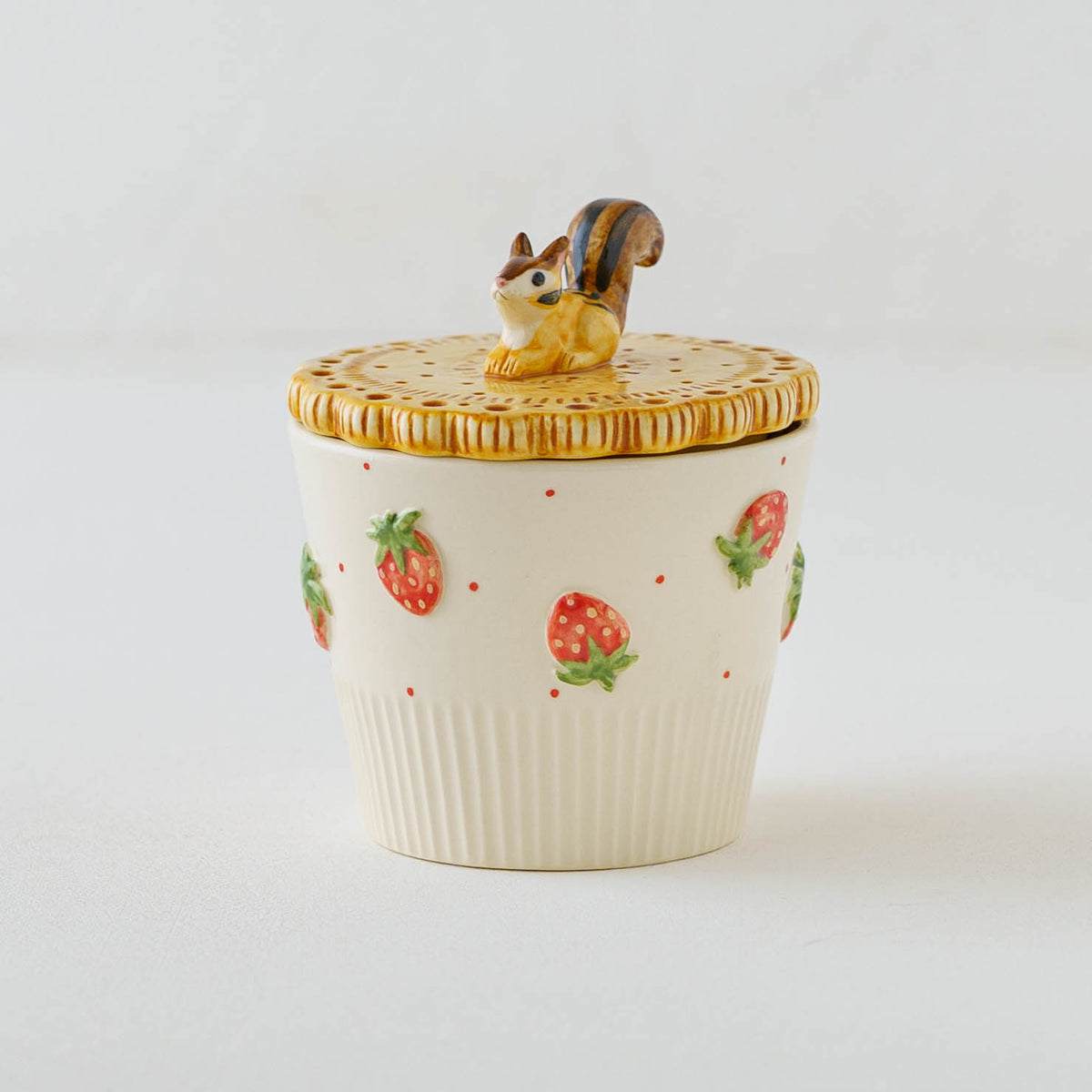 Biscuit Cup Sitting Squirrel Little Strawberry | Sugar Poppo