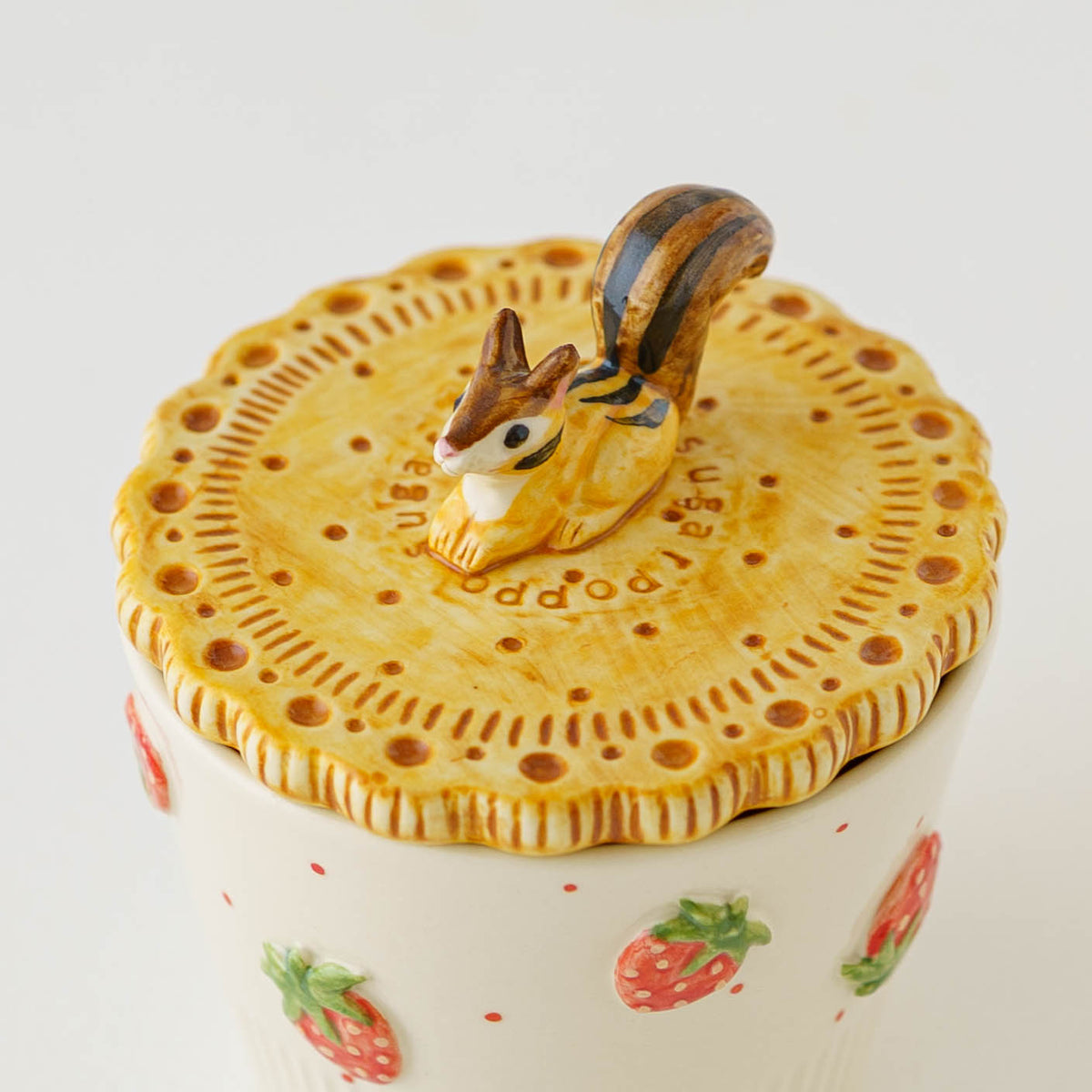 Biscuit Cup Sitting Squirrel Little Strawberry | Sugar Poppo