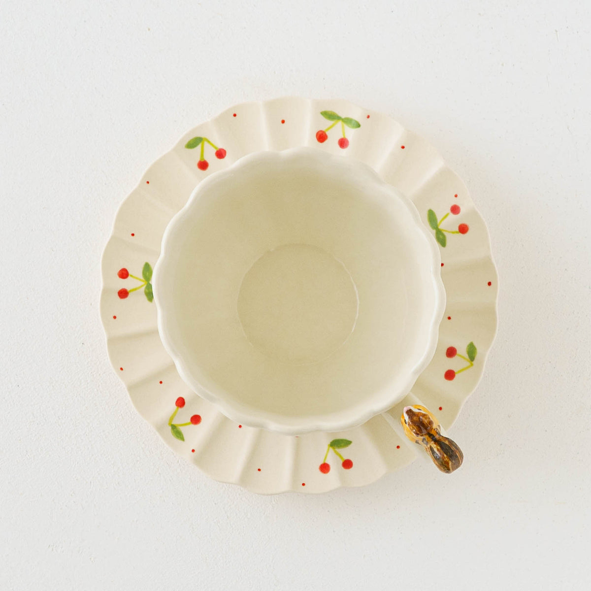 Cup & Saucer Ruffle Squirrel Cherry  | Sugar Poppo