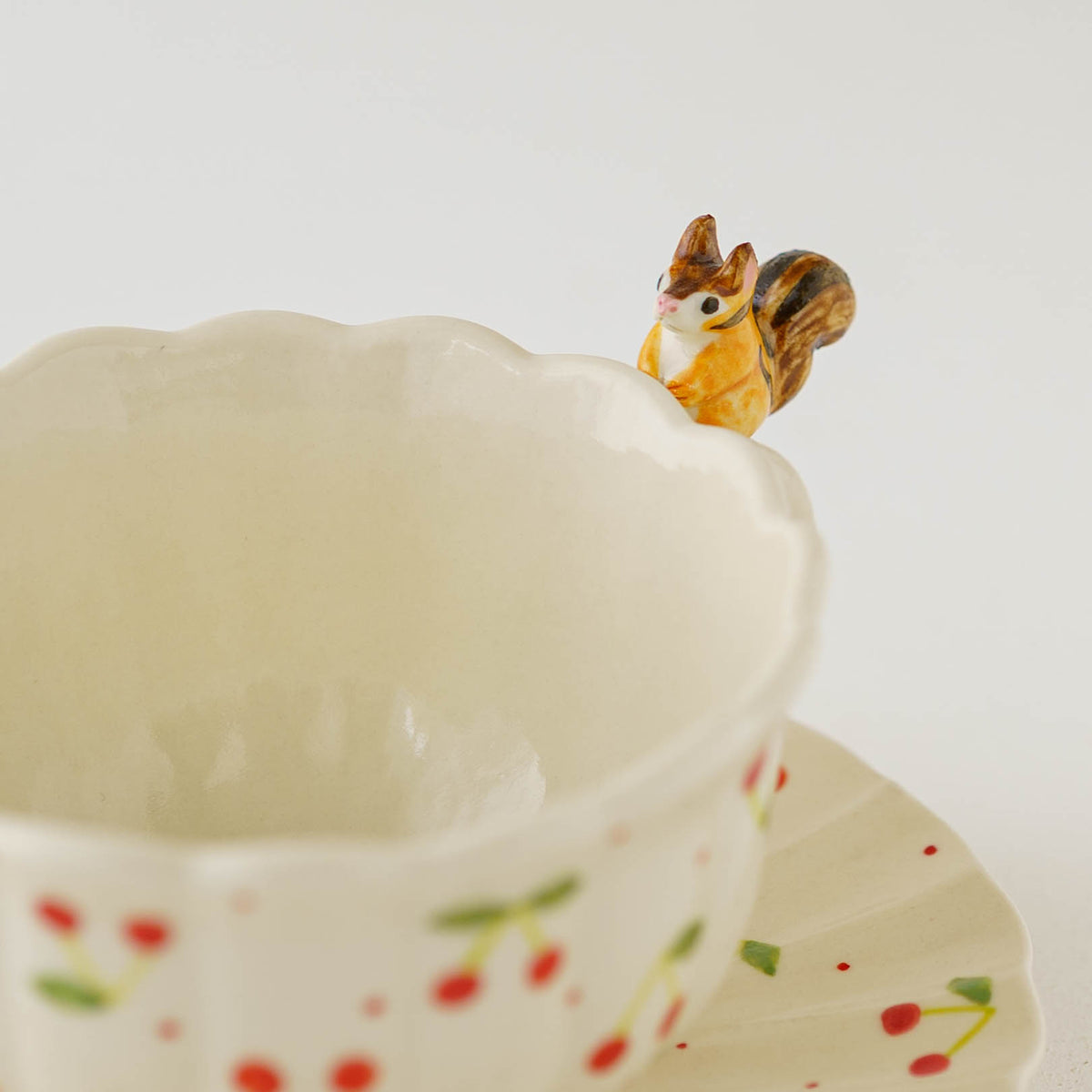 Cup & Saucer Ruffle Squirrel Cherry  | Sugar Poppo